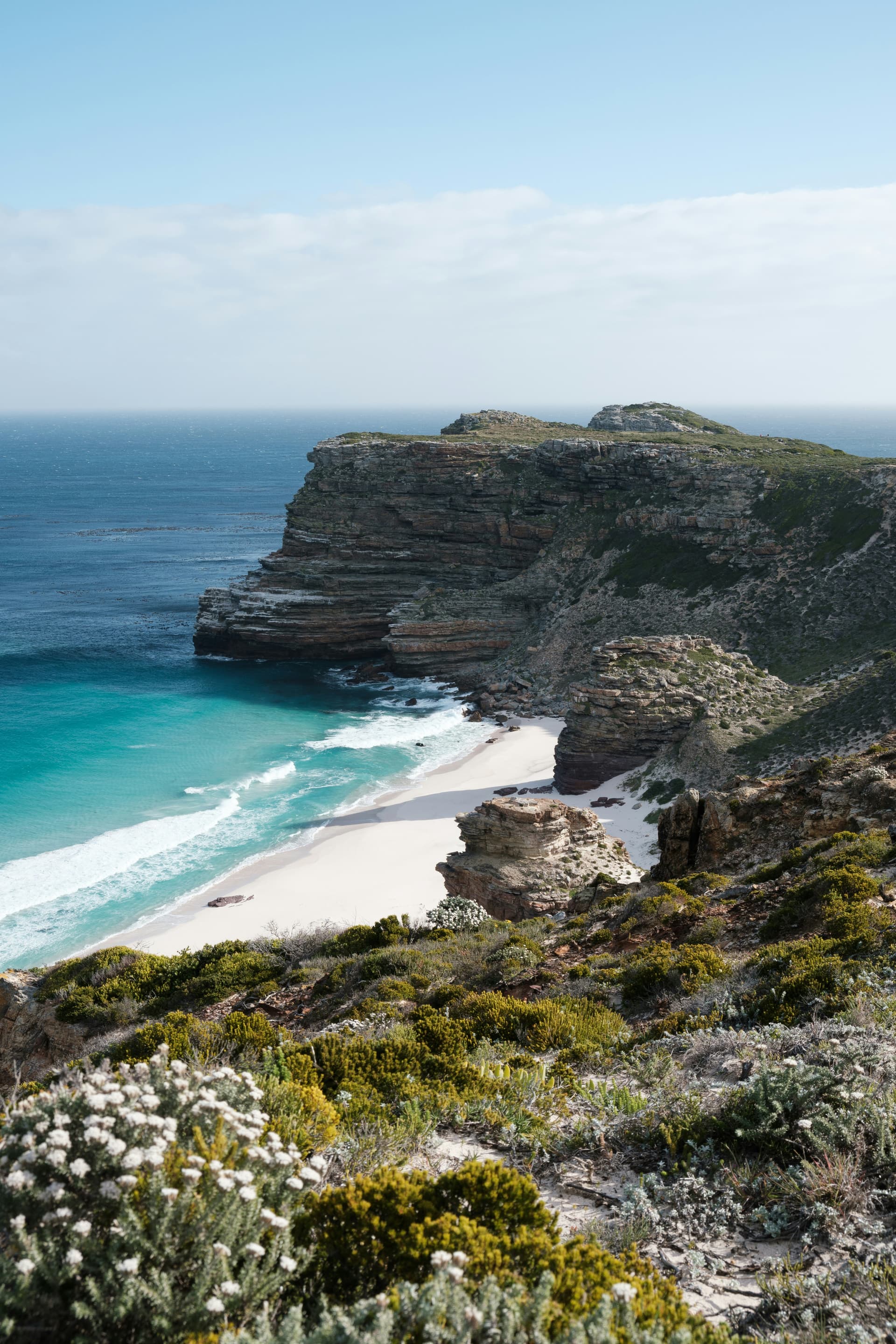 The beautiful beach at the cape of good hope
